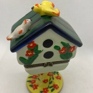 Trinket Birdhouse with Birds Decor